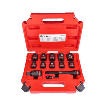 Milwaukee Průmyslové hlavice Shockwave 1/2" HEX sada 13ks, 10-24mm krátké 4932480456