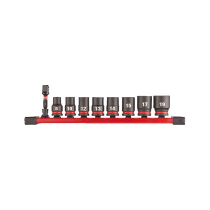 Průmyslové nástrčné hlavice 3/8" 6hranné 8 ÷ 19 mm Milwaukee 4932480454 Sada STD Impact (9 dílů) 4932480454
