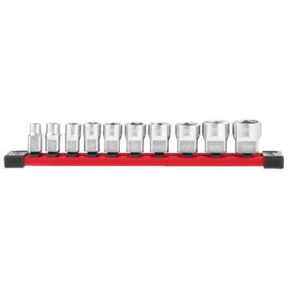 Nástrčné hlavice 3/8" šestihran 5/16 ÷ 7/8" Milwaukee 4932492510 - chromované, palcové (Sada 10 dílů) 4932492508