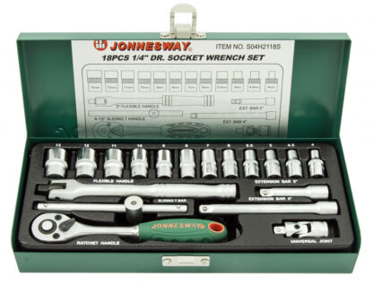 Gola sada 1/4", 6 hranné hlavice, 4-13 mm, 18 kusů - JONNESWAY