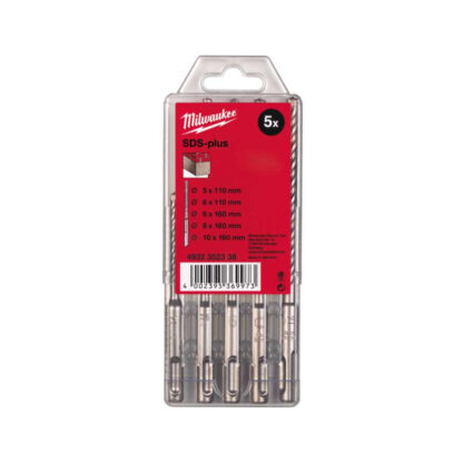 Vrtáky M2 SDS Plus Milwaukee (dvoubřité) průměr  5 ÷ 10 mm, Sada 5 ks, 4932352338 4932352338