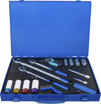 BGS technic Momentové klíče 1/4", 3/8" a 1/2", 5-220 Nm, s hlavicemi, sada 31 dílů - BGS 74305