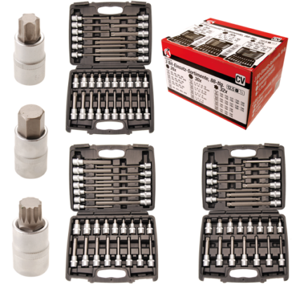 BGS Do it yourself Zástrčné hlavice Imbus, TORX a XZN 1/2", sada 88 dílů