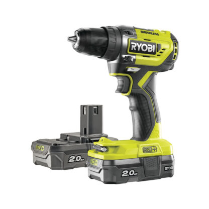 Ryobi R18DD5-220S aku bezuhlíkový 18 V šroubovák/vrtačka + 2x 2Ah baterie + nabíječka ONE+ 5133003733