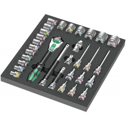 Wera 150112 Ráčnová sada Zyklop 1/2" 8000 C typ 9722 v pěnové vložce Set 1 (Sada 31 dílů) 05150112001