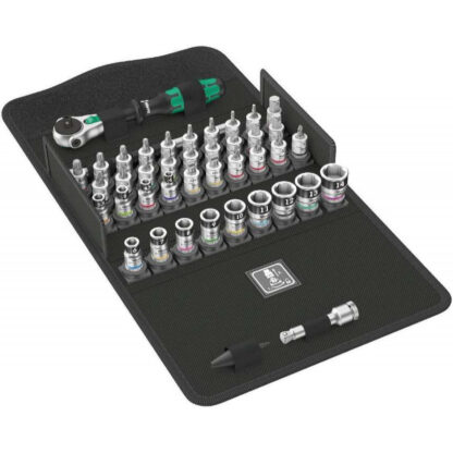 Wera 003755 Ráčnová sada Zyklop Speed  8100 SA All-in, upínací část 1/4", přidržovací funkce, metrická (42 dílů) 05003755001
