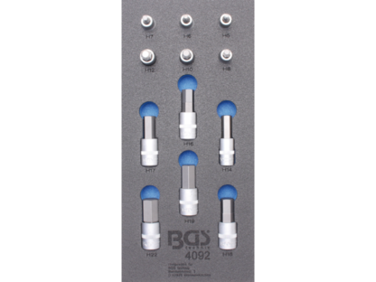 BGS Technic BGS 4092 Zástrčné bitové hlavice 1/2", šestihran 5 ÷ 22 mm. Sada 12 dílů