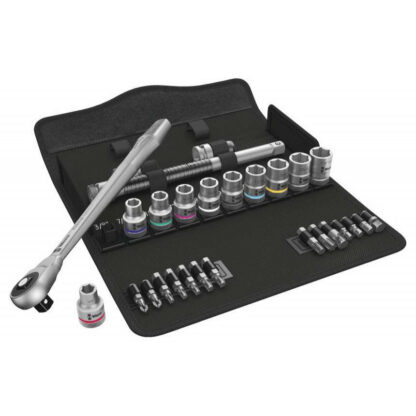 Wera 004080 Ráčnová sada Zyklop Metal 8100 SC 10 - palcová, upínací část 1/2" (28 dílů) 05004080001
