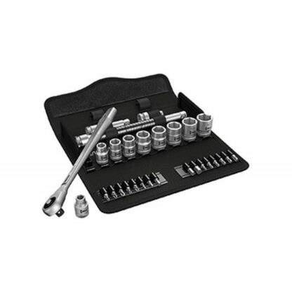 Wera 004050 Ráčnová sada 3/8" 8100 SB 10 Zyklop Metal, průchozí čtyřhran, palcová (Sada 29 dílů) 05004050001