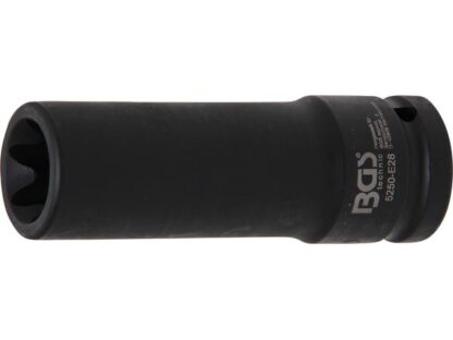 BGS Technic BGS 5250-E28 Nástrčná hlavice 3/4" E-Profil E28, prodloužená, silová