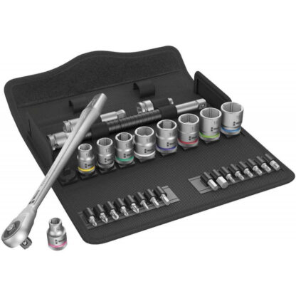 Wera 004047 Ráčnová sada 3/8" 8100 SB 7 Zyklop Metal s průchozí čtyřhran (Sada 29 dílů) 05004047001