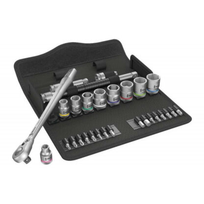 Wera 004048 Ráčnová sada Zyklop Metal 8100 SB 8, upínací část 3/8, přepínací páčka (Sada 29 dílů) 05004048001