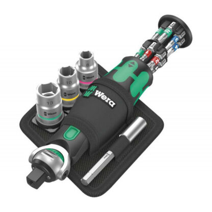 Wera 004281 Kompaktní ráčna 8009 Zyklop Pocket Set 2 s bity a hlavicemi (Sada 18 dílů) 05004281001