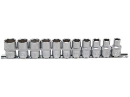 BGS Technic BGS 9106 Hlavice nástrčné 1/2" 10 ÷ 21 mm. Sada 11 ks na kolejnici