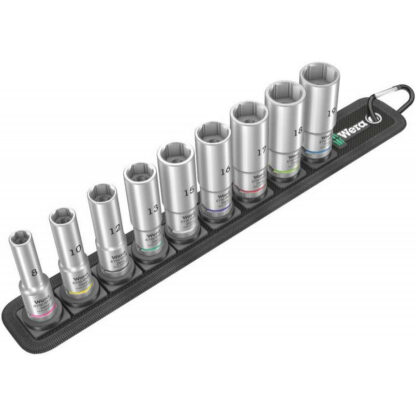 Wera 004545 Nástrčné hlavice Zyklop 3/8" 8 ÷ 19 mm Belt B Deep 1 (Sada 9 dílů) 05004545001