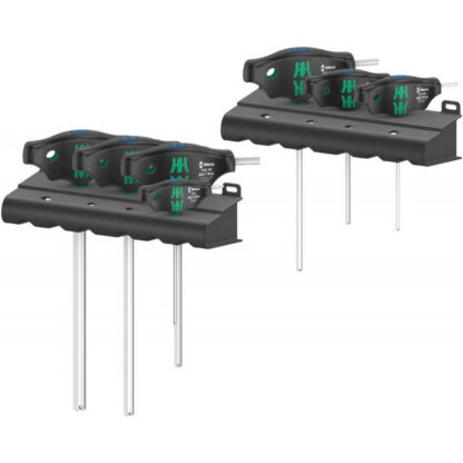 Wera 023450 Zástrčné klíče Hex-Plus s T-rukojetí 454/7 HF Set 1 (Sada 9 dílů s přidržovací funkcí) 05023450001