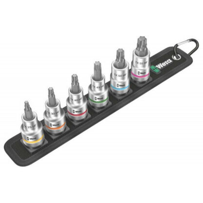 Wera 003997 Zástrčné bitové hlavice Zyklop 1/2" T25 ÷ T55 Belt C 3 TORX HF s přidržovací funkcí (Sada 6 dílů) 05003997001