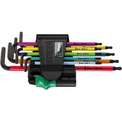Wera 073599 Zástrčné klíče 967 SPKL/9 TORX BO Multicolour, BlackLaser (Sada 9 dílů) 05073599001