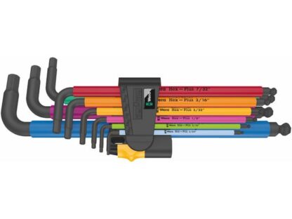Wera 022640 Zástrčné klíče 950/9 Hex-Plus Multicolour Imperial 2, palcové, BlackLaser (Sad