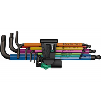 Wera 073593 Zástrčné klíče inbus 950/9 Hex-Plus Multicolour 1 SB, BlackLaser  (Sada 9 dílů 1,5-10mm) 05073593001