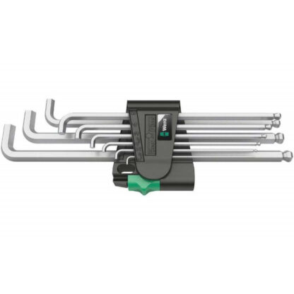 Wera 073594 Zástrčné klíče PKLS 950/9 Hex-Plus 4 zkrácené. Chromované (9 ks) 05073594001