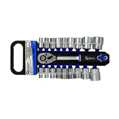 Hlavice nástrčné + ráčna 1/2", sada 19ks, 8-32 mm, CRV ocel, Geko G10103 G10103