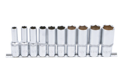 BGS technic Hlavice nástrčné 1/2", 3/8"-15/16" prodloužené palcové, na kolejnici,11ks - BGS 2435