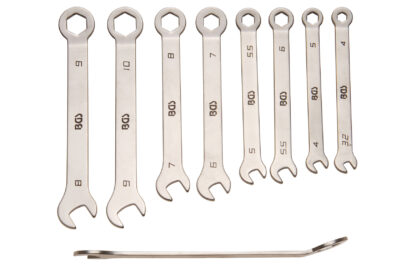 BGS technic Očkoploché klíče extra krátké, velikosti 4-10 mm, sada 8 ks - BGS 8646