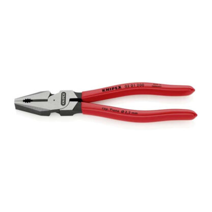 Silové kombinované kleště 200 mm. KNIPEX 02 01 200 - leštěno, plastové návleky 02 01 200