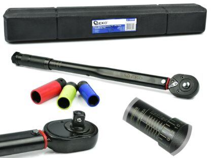 GEKO Momentový klíč 1/2", 28-210 Nm, s ALU nástrčnými hlavicemi