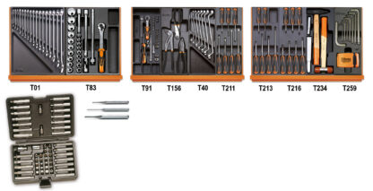 Sada modulů - 197 ks nářadí pro servis a údržbu, 3 plastové moduly - Beta Tools