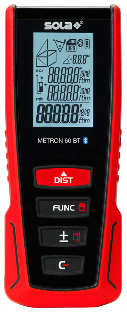 Laserový dálkoměr, rozsah 60 m, bluetooth - SOLA