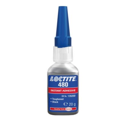 Vteřinové lepidlo, pro plasty a pryže, černé, 50 g - Loctite 480