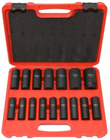 Sada průmyslových kovaných  - úderových hlavic 1/2", 10-32 mm, 16 ks - Genborx