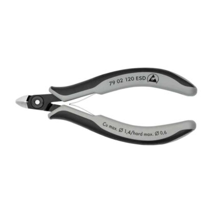 Přesné boční štípací kleště pro elektroniku 120 mm Knipex 79 02 120 ESD - leštěná hlava, vícesložkové návleky 79 02 120 ESD