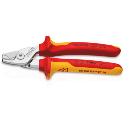 Izolované kabelové nůžky s vícesložkovými návleky KNIPEX 160 mm VDE 95 16 160