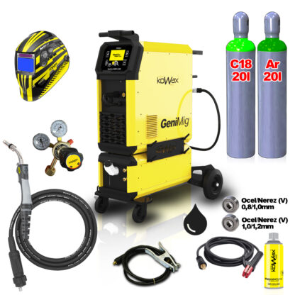 KOWAX GeniMig355DP LCD5 + Vodní chlazení + Kukla + Hořák + Láhev Co2 + Láhev Argon s náplní KWXSTGM355DP_S04Q