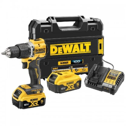 Aku bezuhlíková vrtačka s příklepem XR Li-Ion 18V/2x5,0Ah k výročí 100 let DeWALT DCD100YP2T DCD100YP2T