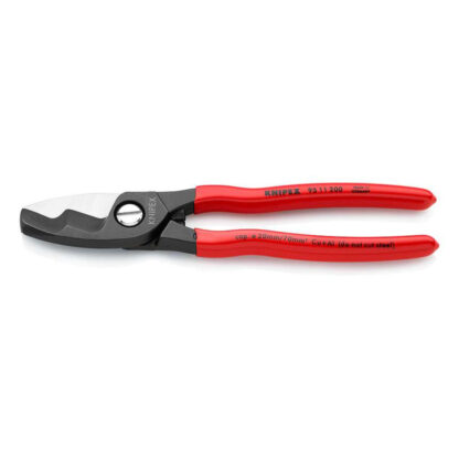 Kabelové nůžky 200 mm KNIPEX 95 11 200 - leštěná hlava, plastové návleky 95 11 200