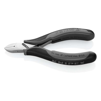 Boční štípací kleště pro elektroniku 115 mm KNIPEX 77 02 115 ESD - leštěná hlava, vícesložkové návleky 77 02 115 ESD