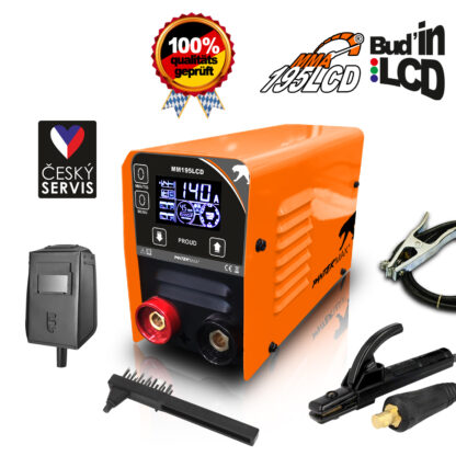 PANTERMAX MMA195LCD invertorová svářečka MMA/TIG + Kabely 1.5m + Štít + kartáč PMMMA195LCD