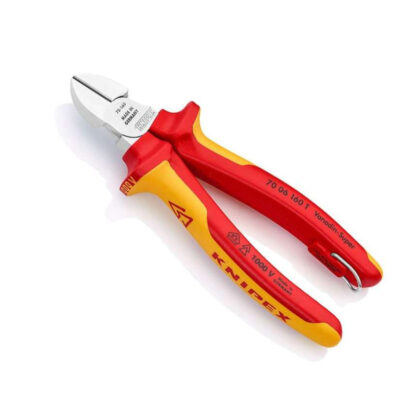 Boční štípací kleště s prodlouženým břitem Knipex 70 06 160 T - chromováno, vícesložkové návleky VDE (160 mm) 70 06 160 T