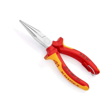Půlkulaté kleště s břity pro radiotechniku Knipex 25 06 160 T - chromováno, vícesložkové návleky VDE (160 mm) 25 06 160 T