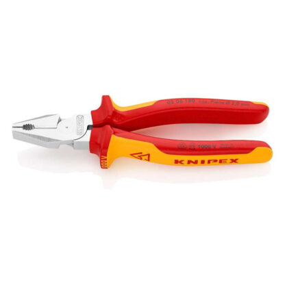 Silové kombinované kleště 180 mm - VDE 1000V. KNIPEX 02 06 180 - chromováno, vícesložkové návleky 02 06 180