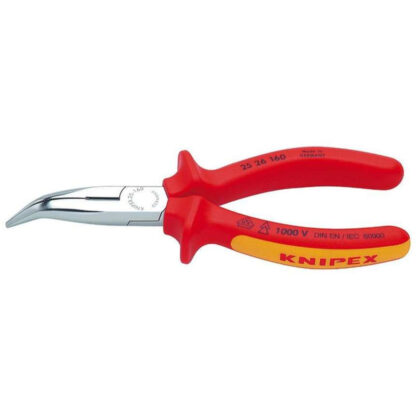 Půlkulaté kleště s břity pro radiotechniku 160 mm- 1000V. KNIPEX 25 26 160 - chromováno, vícesložkové návleky VDE 25 26 160