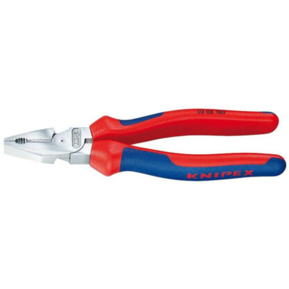 Silové kombinované kleště 180 mm. KNIPEX 02 05 180 - chromováno, vícesložkové návleky 02 05 180