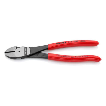Silové boční štípací kleště 200 mm KNIPEX 74 01 200 - leštěná hlava, plastové návleky 74 01 200