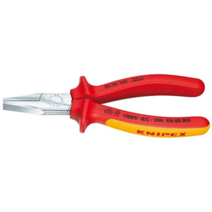 Ploché kleště 160 mm - 1000 V. KNIPEX 20 06 160 - chromováno, vícesložkové návleky VDE 20 06 160