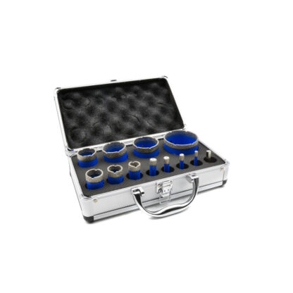 Korunkový vrták diamantový, sada 12ks, 6-68mm GEKO G65101