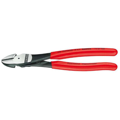 Silové boční štípací kleště 180 mm KNIPEX 74 01 180 - leštěná hlava, plastové návleky 74 01 180